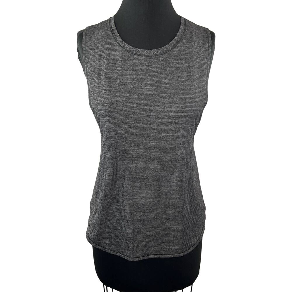Lululemon In A Cinch Active Tank Top Heathered Black Gray Seriously Light Luon 6